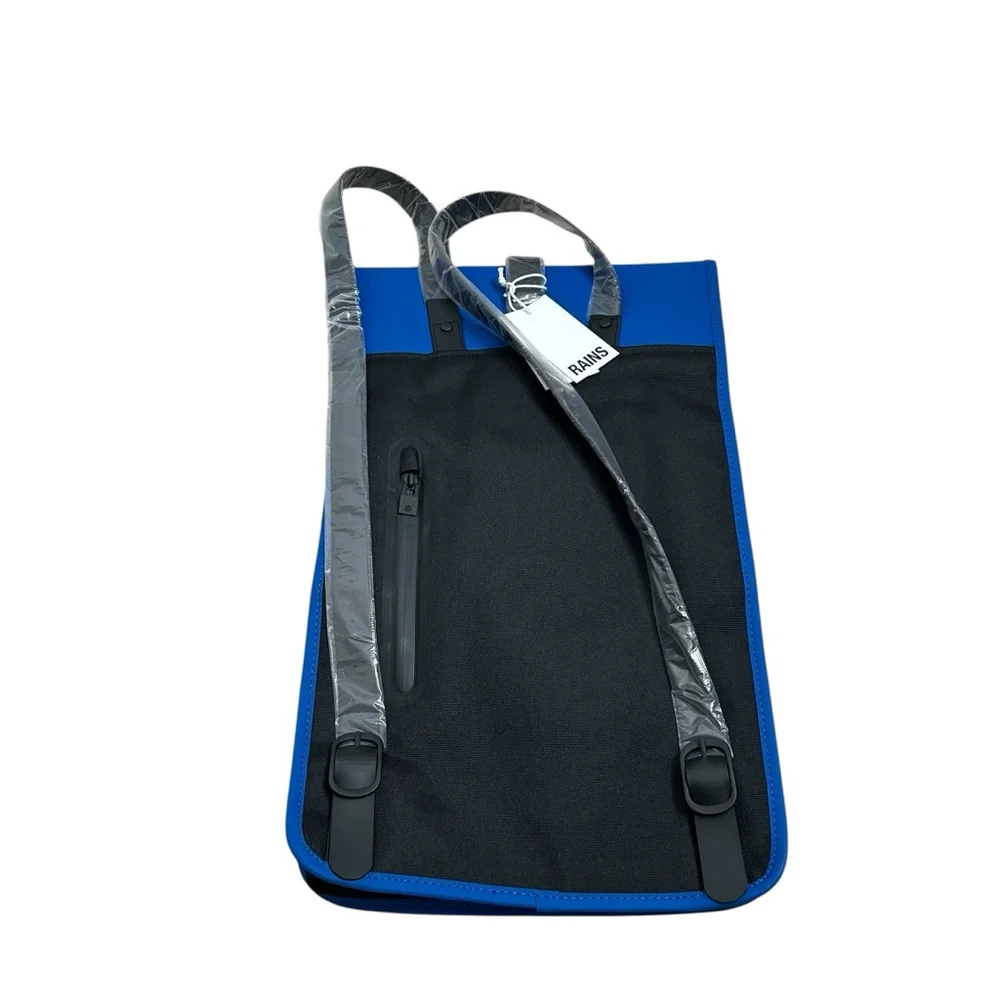 RAINS Square Backpack W3 Rucksack Waterproof Cobalt Blue Wave Minimalist Unisex
